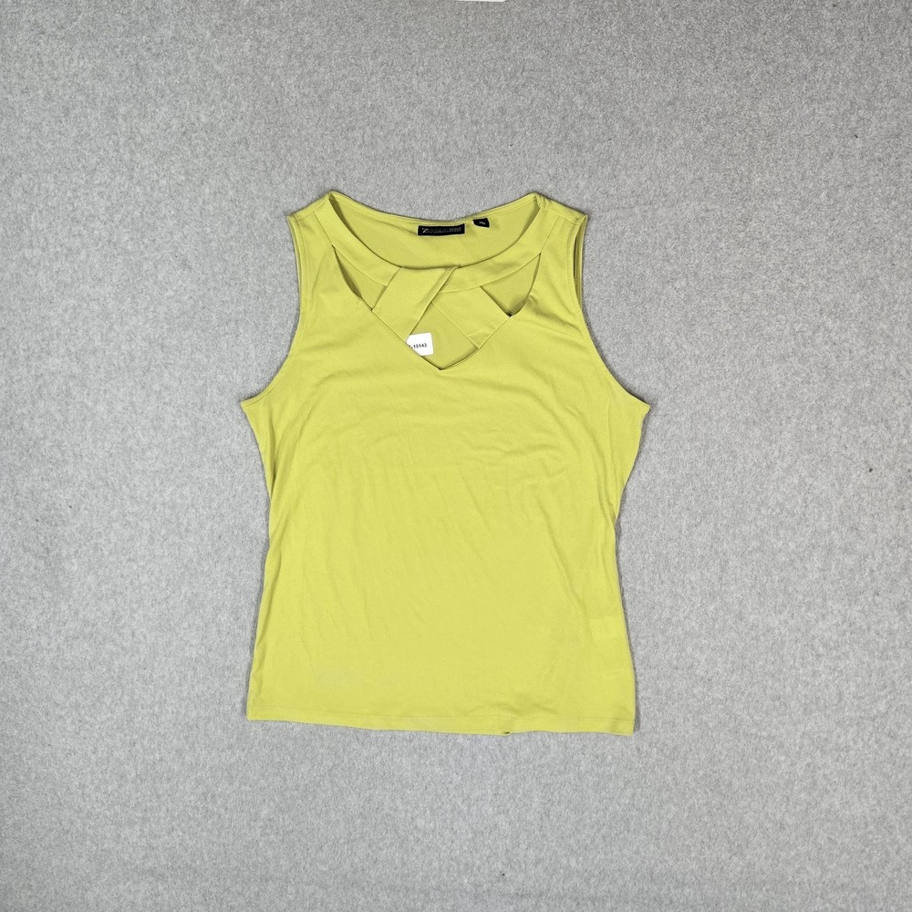 7th Avenue New York & Company Women Tank Top M Green Twist‎ Cutout Neck NWT